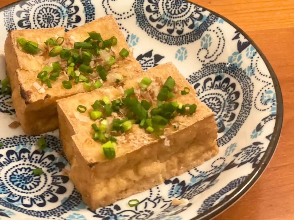 厚揚げを焼いた