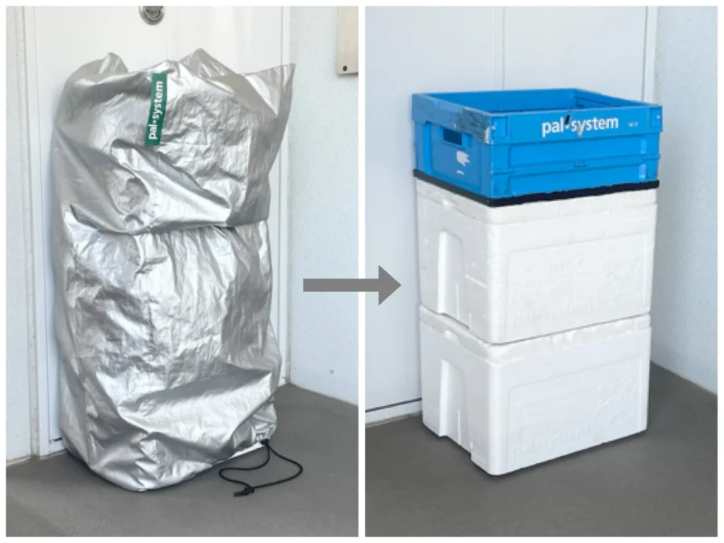 専用のカバーをかけられた置き配達